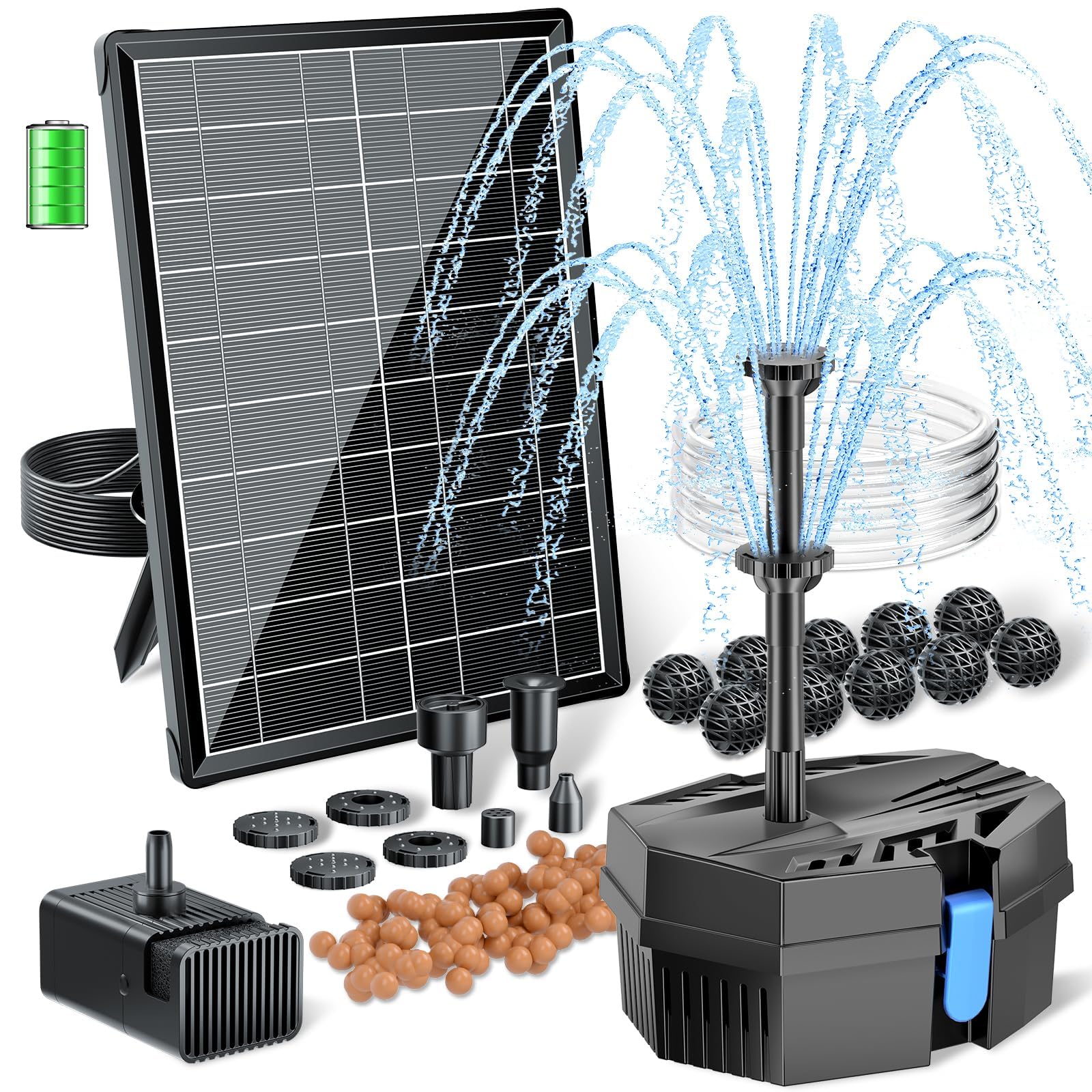 8W Solar Fountain Pump With 30 - Bonsai Garden Fountain recension och pris